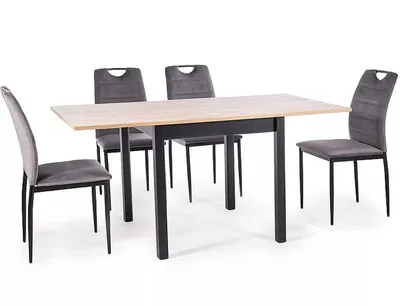 Stół rozkładany FLIP 80-160x80 - dąb artisan/czarny