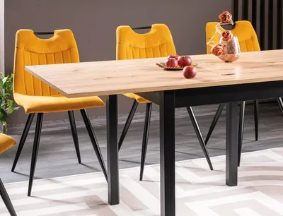 Stół rozkładany FLIP 80-160x80 - dąb artisan/czarny