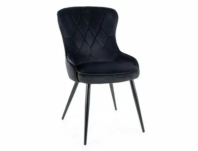 Krzesło tapicerowane welurowe LOTUS Velvet - czarny Bluvel 19