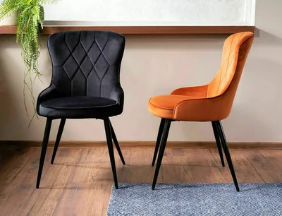 Krzesło tapicerowane welurowe LOTUS Velvet - czarny Bluvel 19