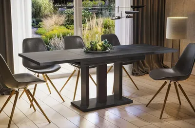 Stół rozkładany APPIA N.CZ. 130/210x80 - ciemny beton/czarny mat
