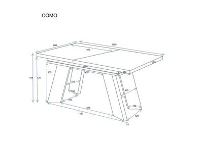 Stół rozkładany COMO 130/210x80 - dąb craft