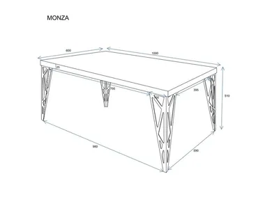 Ława MONZA 100x60 - dąb natura
