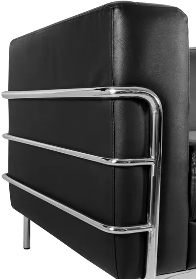 Sofa 3-osobowa ARMO - czarny/chrom
