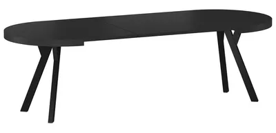 Stół okrągły rozkładany DOMINGO 100-250x100 - czarny mat