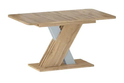 Stół rozkładany EXEL D 140-180x85 - dąb wotan/srebrny