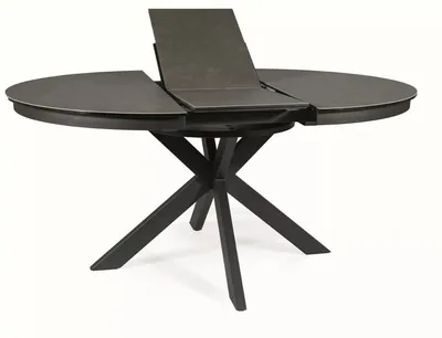 Stół rozkładany PORTO CERAMIC 120-160x120 - efekt marmuru/czarny mat