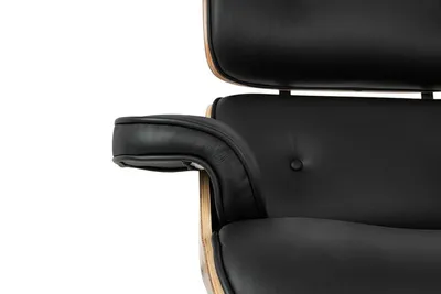 Fotel z podnóżkiem LOUNGE HM - czarny/jesion