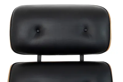 Fotel z podnóżkiem LOUNGE HM XL - czarny/orzech