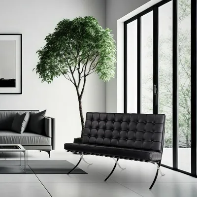 Sofa 2-osobowa BARCELON ekoskóra - czarny