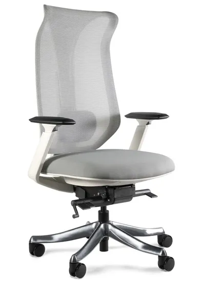 Fotel ergonomiczny FOCUS tkanina/siatka - szary