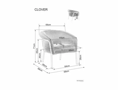 Fotel CLOVER Brego - czarny/szary Brego 07