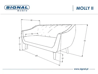 Sofa MOLLY 2 Velvet - wenge/ciemny beżowy Bluvel 40
