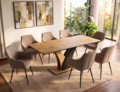 Stół rozkładany VENTO 120/160x68 - dąb artisan/czarny