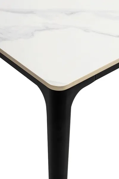 Stół SLIM 140x80 - biały marmur/czarny