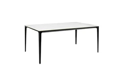 Stół SLIM 140x80 - biały marmur/czarny