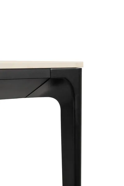 Stół SLIM 180x90 - biały marmur/czarny