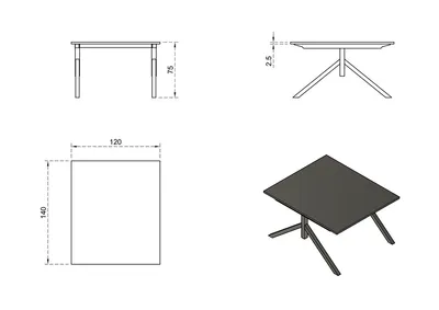 Biurko MARS WORKSTATION 2 120x140 - orzech/czarny