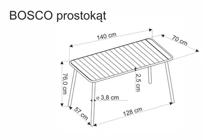 Stół BOSCO 140x70 - czarny