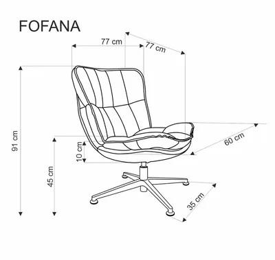 Fotel obrotowy FOFANA - kremowy