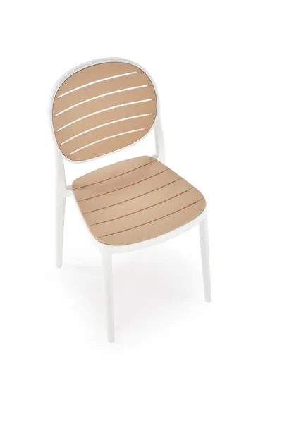 Krzesło z tworzywa K529 - naturalny/biały