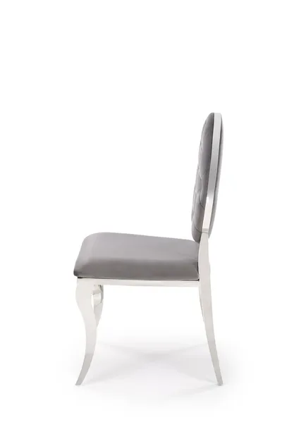 Krzesło pikowane K555 - popielaty Bluvel 14/srebrny