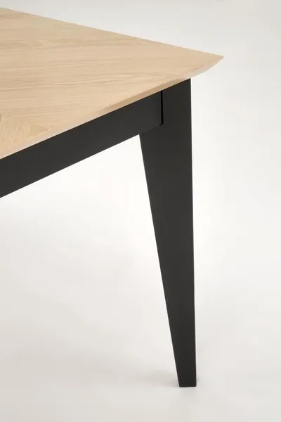 Stół rozkładany EDMONDO 160-240x90 - dąb naturalny/czarny