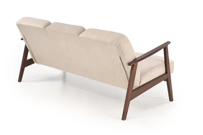 Sofa 3-osobowa MILANO 3S - beżowy/ciemny orzech