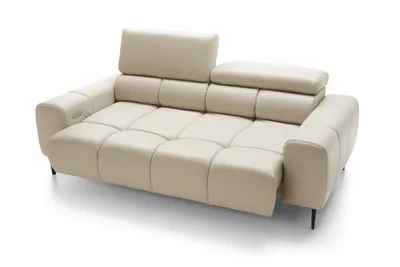 Sofa z wysuwanym siedziskim PLAZA 2E - skóra naturalna