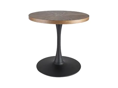 Stół okrągły AMADEO 80 cm - orzech/czarny mat