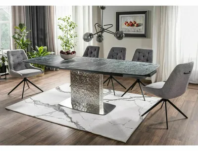 Stół rozkładany MONCLER CERAMIC VERDE ALPI (160-240)X90 - morski-czarny mat/ stal nierdzewna