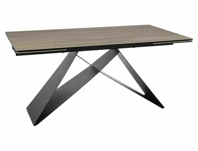Stół rozkładany WESTIN CERAMIC Sabbia 160/240x90 - jasny brąz/czarny mat