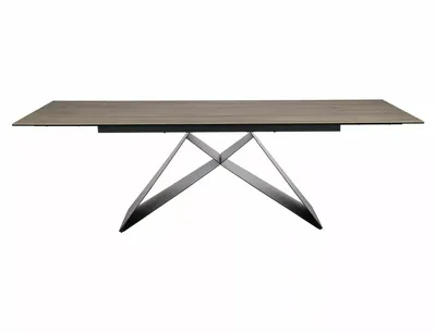 Stół rozkładany WESTIN CERAMIC Sabbia 160/240x90 - jasny brąz/czarny mat