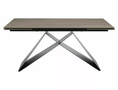 Stół rozkładany WESTIN CERAMIC Sabbia 160/240x90 - jasny brąz/czarny mat