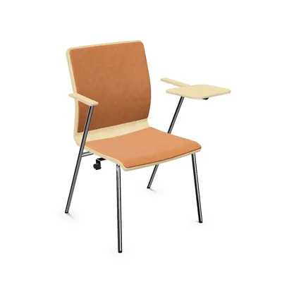 chrom / skóra SD09 / H3349 Kaisersberg Oak Krzesło z pulpitem i tapicerowanymi nakładkami FEN