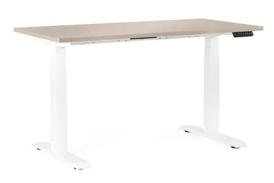 Biurko regulowane FIGHTER SINGLE DESK 160x70 - beżowy/biały