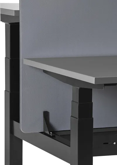Biurko regulowane FIGHTER DOUBLE DESK 140x70 - antracyt/czarny