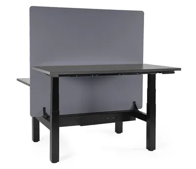 Biurko regulowane FIGHTER DOUBLE DESK 140x70 - antracyt/czarny