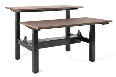 Biurko regulowane FIGHTER DOUBLE DESK 140x70 - orzech/czarny