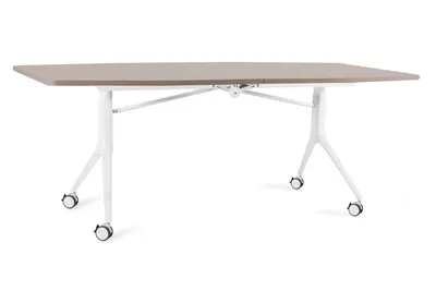 Stół składany na kółkach CARL TABLE 200x100 - beżowy/biały