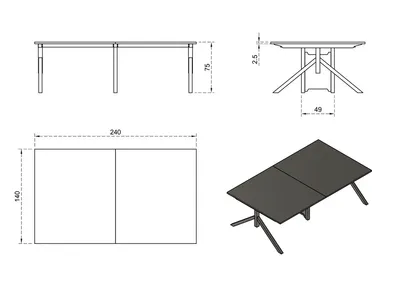 Biurko MARS WORKSTATION 4 240x140 - orzech/czarny