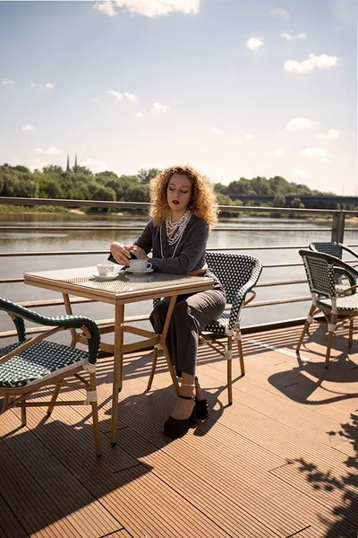 Krzesło CAFE MIRAMAR - morski/naturalny
