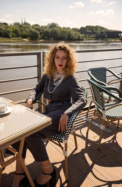 Krzesło CAFE MIRAMAR - morski/naturalny