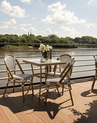 Krzesło CAFE PARIS - biały/naturalny