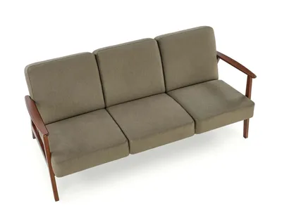 Sofa 3-osobowa MILANO 3S - oliwkowy/ciemny orzech