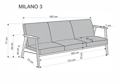 Sofa 3-osobowa MILANO 3S - oliwkowy/ciemny orzech