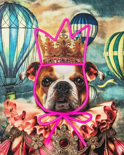 Obraz NEON BULLDOG BALOON 80x100