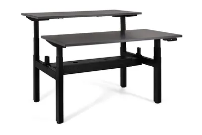Biurko regulowane ACTIVE II 160x70 - antracyt/czarny