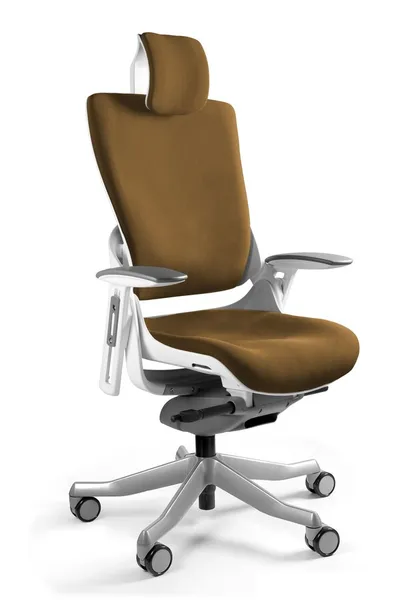 Fotel obrotowy WAU 2 tkanina - biały/khaki BL408