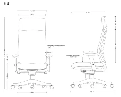Fotel biurowy VELO - niebieski BL414
